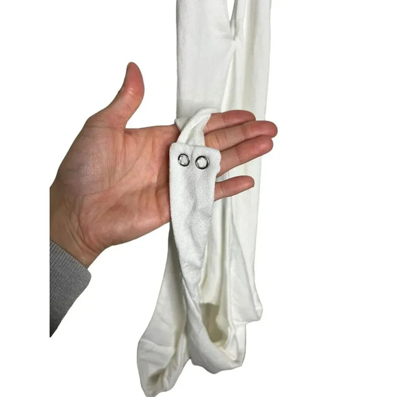 Naked Wardrobe So Twisted Halter Bodysuit in White - Picture 6 of 7